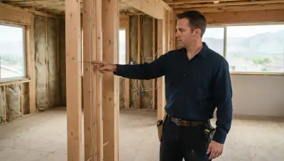 Salt Lake City electrician points out circuit runs in unfinished framing before electrical installation
