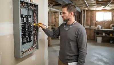 Licensed electrician tests a home's electrical panel and breakers in Salt Lake City, UT