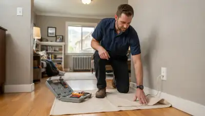 Residential electrician assesses home wiring beside an outlet in Salt Lake City, UT