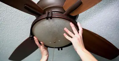 Ceiling fan repair and reinstallation on ceiling mount in Salt Lake City, UT