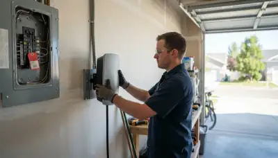 Electric vehicle charger installation with dedicated 240-volt circuit in Woods Cross, UT