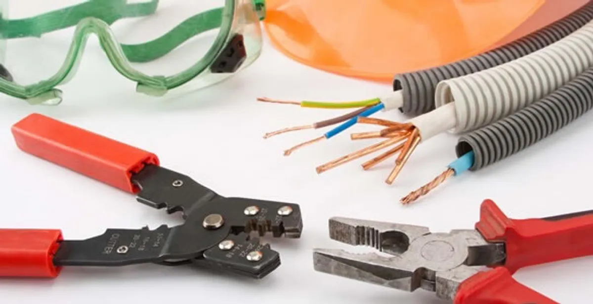 Electrical wiring repair with professional tools and safety equipment in North Salt Lake, UT
