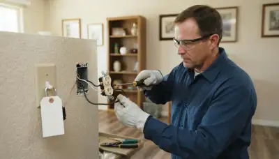 Electrician replacing a worn electrical outlet with secure screw terminals in Salt Lake City, UT