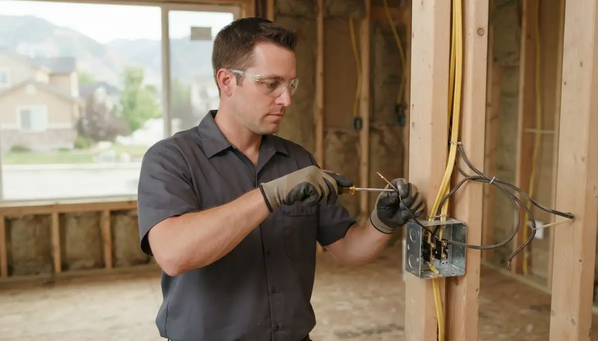 Electrician adding code-compliant circuits and rewiring a Bluffdale, UT home for modern electrical loads