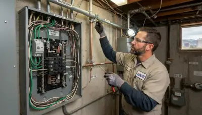 Salt Lake City, UT electrician installs a surge protective device and bonding jumpers at a home service panel