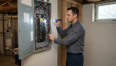 Whole-home electrical inspection identifying wiring and breaker safety issues in a Centerville, UT home